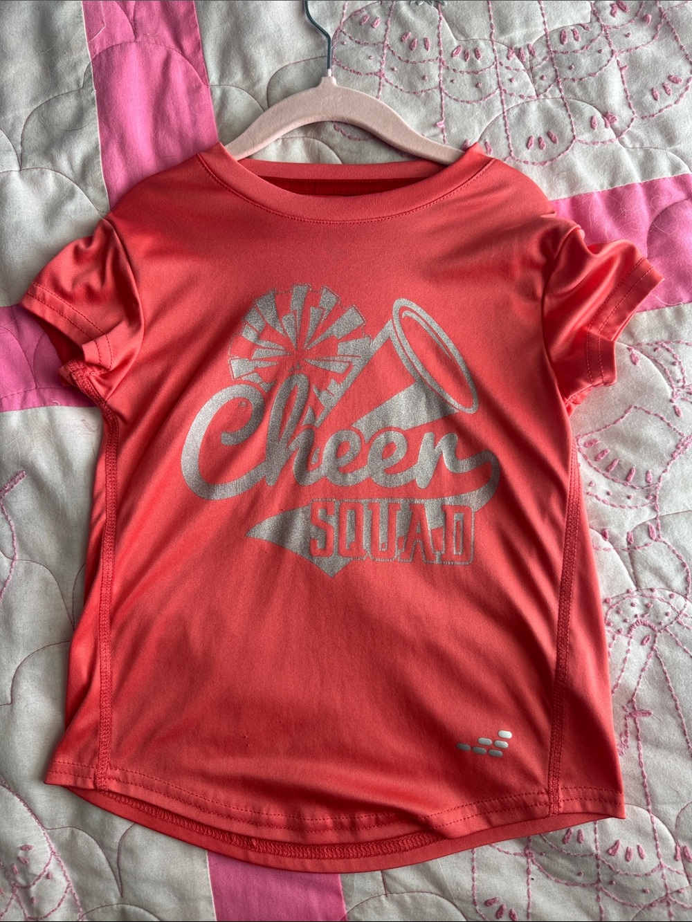bcg Coral Performance Girls' Cheer Tee with Silver Graphic